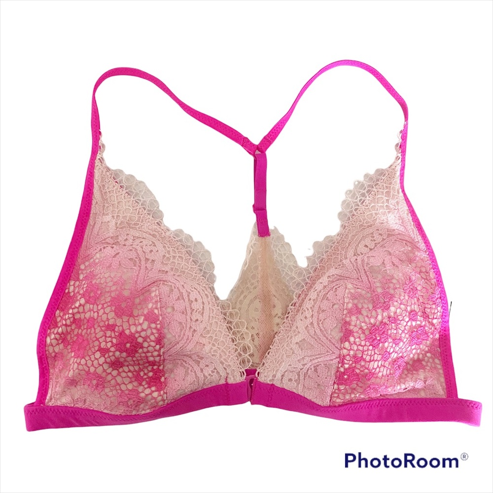 Victoria’s Secret Body By Victoria Women's Lace Pink Triangle Bralette Small